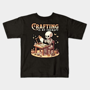 Crafting Is My Therapy Funny Crafter Kids T-Shirt